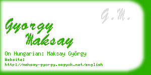gyorgy maksay business card