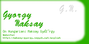 gyorgy maksay business card